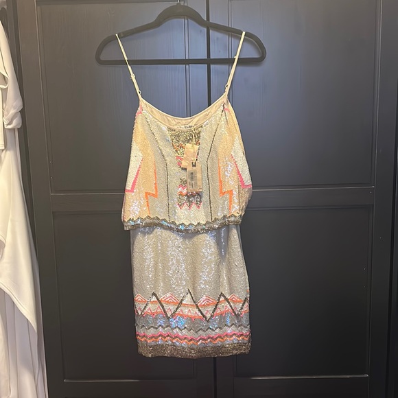 NWT VINTAGE ALL SAINTS MINI SEQUIN DRESS US8 /UK12 - Picture 2 of 8